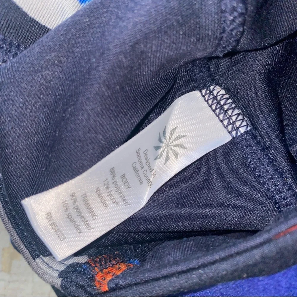 Athleta Leggings Yoga Pants Capri Womens Small Blue Spliced Fire Be Free Knicker - Picture 9 of 9